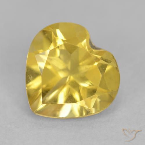 0.63ct Naturale Dorato Citrino, Cuore, VVS-VS