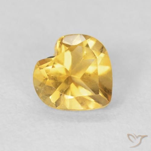 Citrino Oro profondo naturale da 0.72 ct, Cuore, VVS-VS