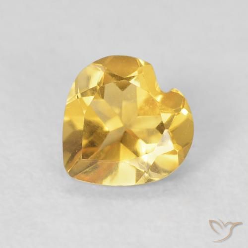 Citrino Oro brillante naturale da 0.67 ct, Cuore, VVS-VS