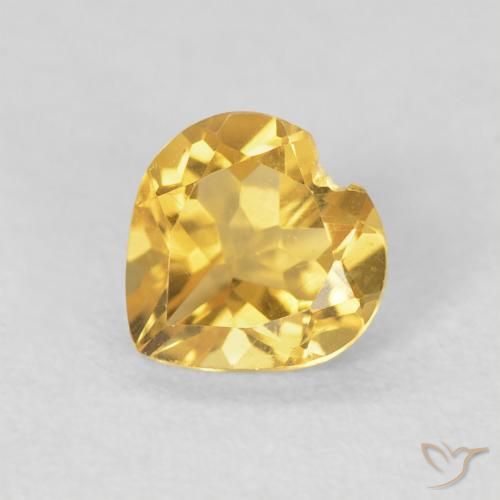 0.66ct Naturale Dorato Citrino, Cuore, VVS-VS