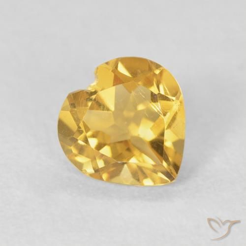 Citrino Dorato naturale da 0.66 ct, Cuore, VVS-VS