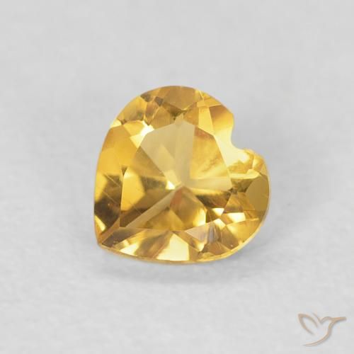 0.35ct Naturale Oro medio Citrino, Cuore, VVS-VS
