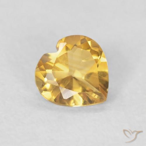 Citrino Oro medio naturale da 0.35 ct, Cuore, VVS-VS