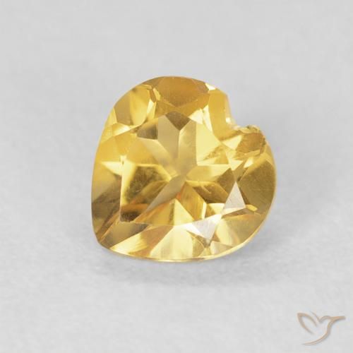 Citrino Dorato naturale da 0.69 ct, Cuore, VVS-VS