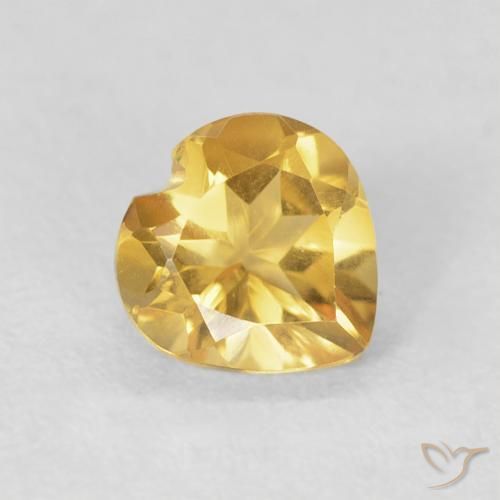 Citrino Dorato naturale da 0.69 ct, Cuore, VVS-VS