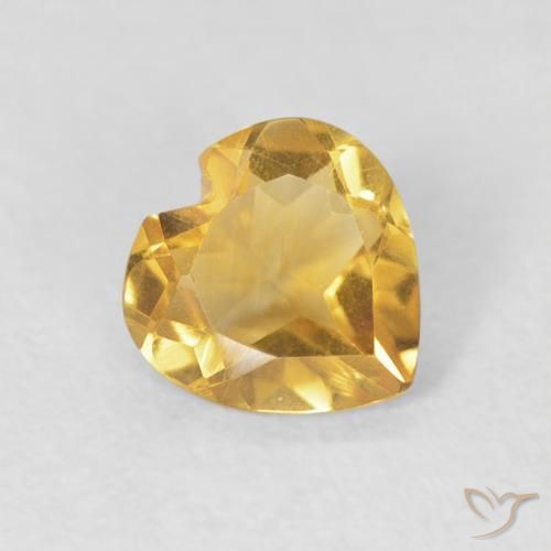 Citrino Oro profondo naturale da 0.62 ct, Cuore, VVS-VS