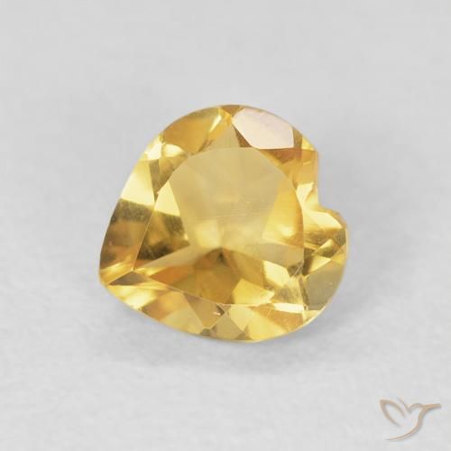 0.64ct Naturale Medium Light-Golden Citrino, Cuore, VVS-VS