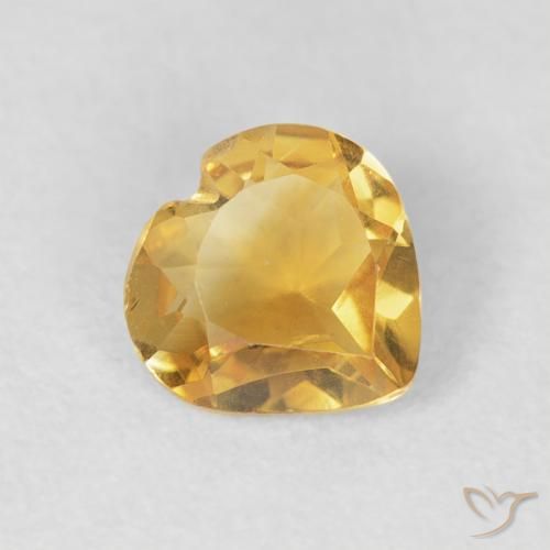 Citrino Arancio dorato naturale da 0.66 ct, Cuore, VVS-VS