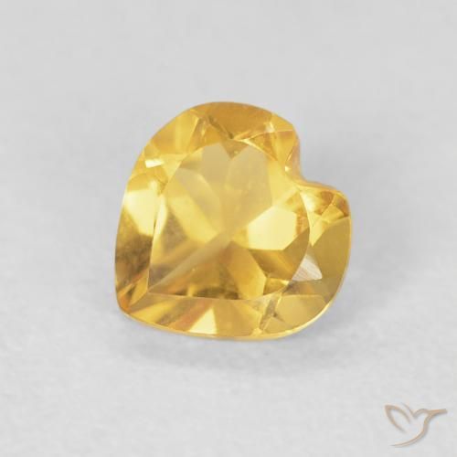 0.61ct Naturale Oro medio Citrino, Cuore, VVS-VS