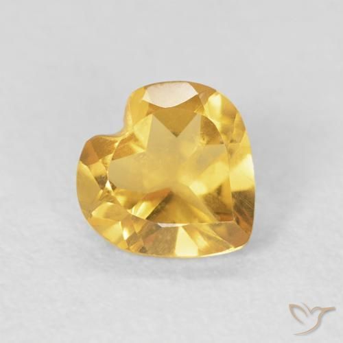 Citrino Oro medio naturale da 0.61 ct, Cuore, VVS-VS
