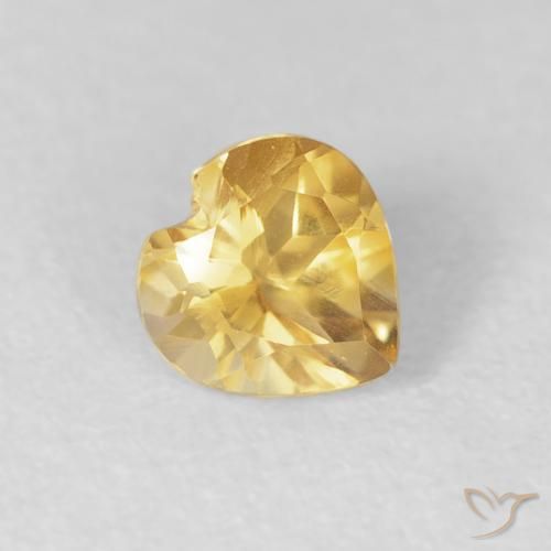 Citrino Arancio dorato naturale da 0.48 ct, Cuore, VVS