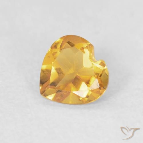 0.39ct Naturale Oro brillante Citrino, Cuore, VVS-VS
