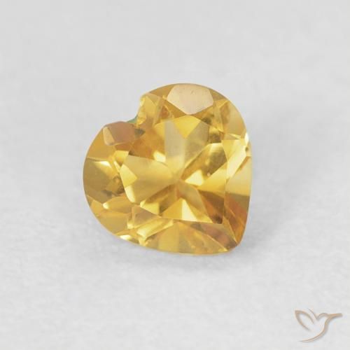 Citrino Oro brillante naturale da 0.44 ct, Cuore, VVS-VS