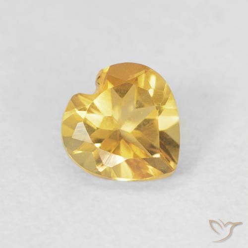 0.38ct Naturale Oro brillante Citrino, Cuore, VVS-VS