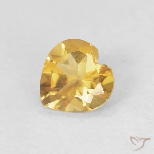 Citrino Oro brillante naturale da 0.38 ct, Cuore, VVS-VS
