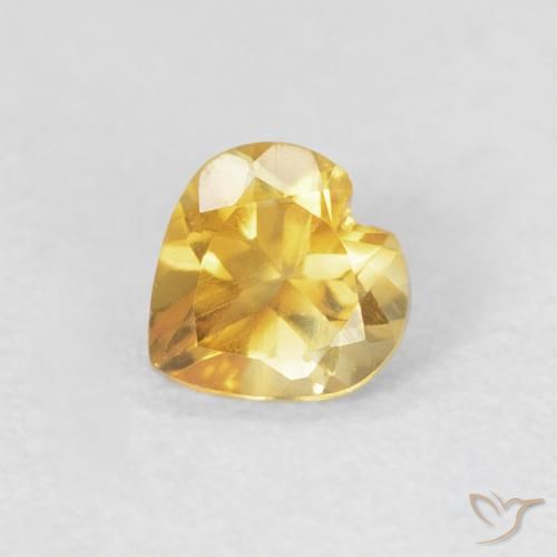 0.38ct Naturale Dorato medio Citrino, Cuore, VVS-VS