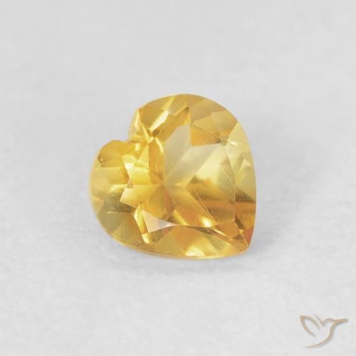 Citrino Dorato medio naturale da 0.38 ct, Cuore, VVS-VS