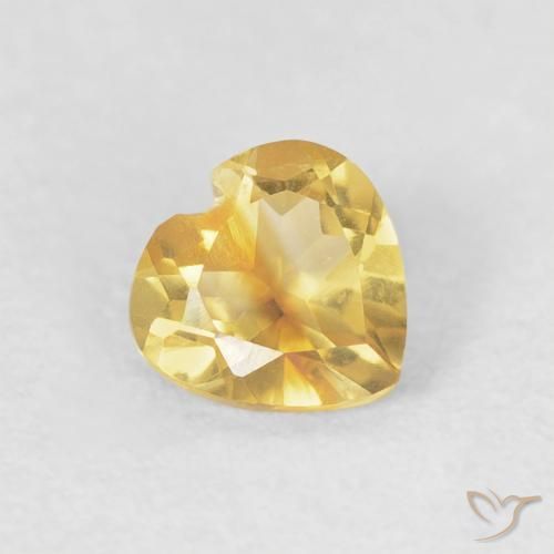 Citrino Arancio dorato naturale da 0.42 ct, Cuore, VVS-VS