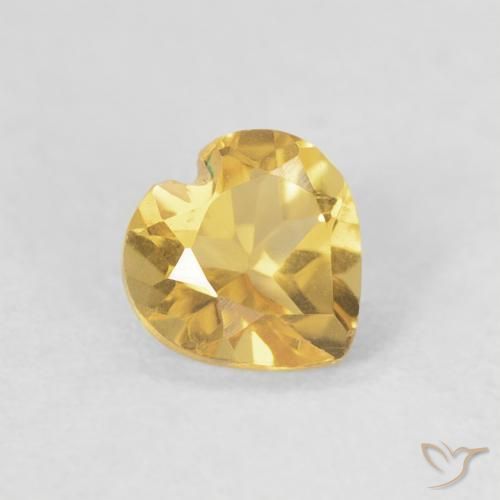 Citrino Arancio dorato naturale da 0.42 ct, Cuore, VVS-VS