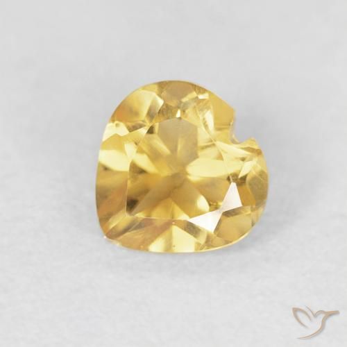 0.48ct Naturale Dorato Citrino, Cuore, VVS-VS
