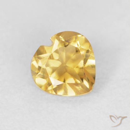 Citrino Dorato naturale da 0.48 ct, Cuore, VVS-VS