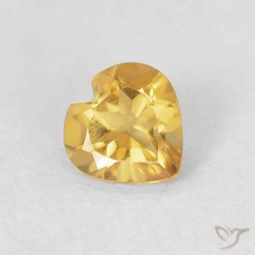 Citrino Dorato medio naturale da 0.39 ct, Cuore, VVS-VS