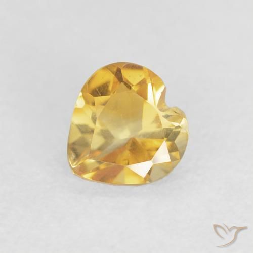0.42ct Naturale Oro brillante Citrino, Cuore, VVS-VS