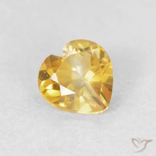 Citrino Oro brillante naturale da 0.42 ct, Cuore, VVS-VS