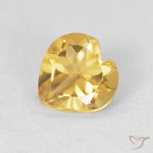 0.64ct Naturale Dorato medio Citrino, Cuore, VVS-VS