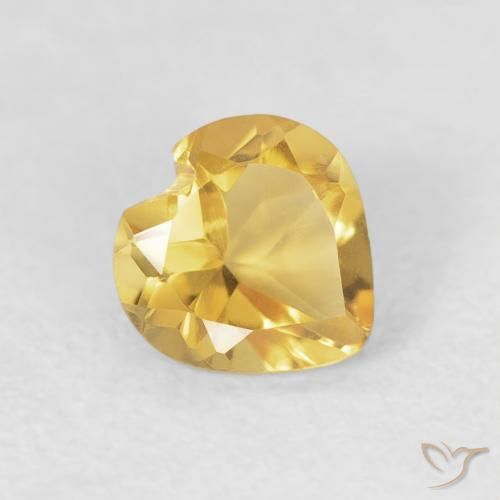 Citrino Dorato medio naturale da 0.64 ct, Cuore, VVS-VS