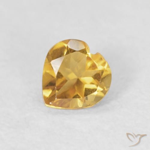 0.34ct Naturale Dorato Citrino, Cuore, VVS-VS