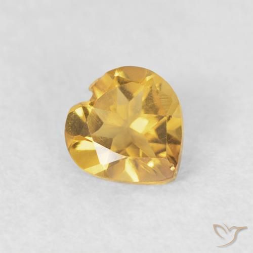 Citrino Dorato naturale da 0.34 ct, Cuore, VVS-VS