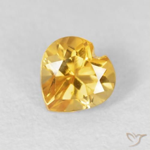 Citrino Dorato naturale da 0.56 ct, Cuore, VVS