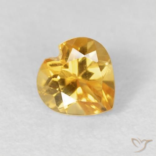 Citrino Dorato naturale da 0.56 ct, Cuore, VVS