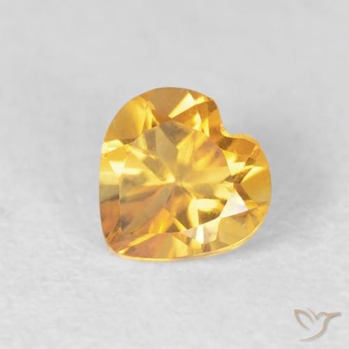 0.41ct Naturale Dorato scuro Citrino, Cuore, VVS