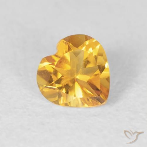 Citrino Dorato scuro naturale da 0.41 ct, Cuore, VVS