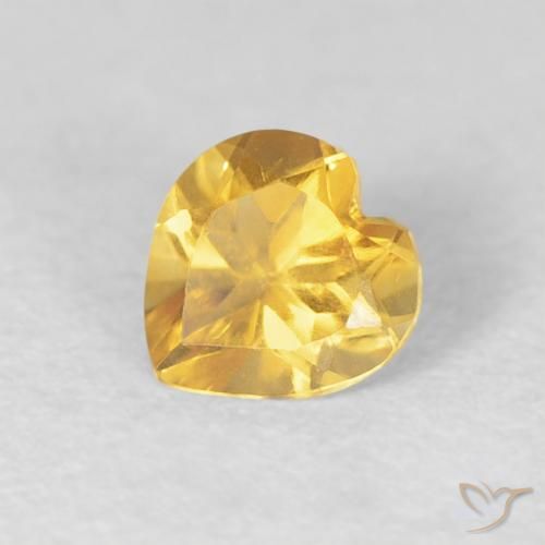 0.42ct Naturale Dorato medio Citrino, Cuore, VVS