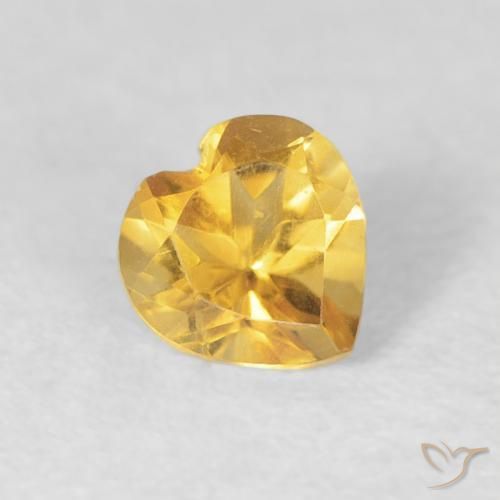 Citrino Dorato medio naturale da 0.42 ct, Cuore, VVS