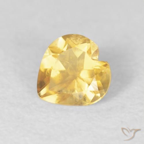 0.43ct Naturale Giallo dorato chiaro Citrino, Cuore, VVS