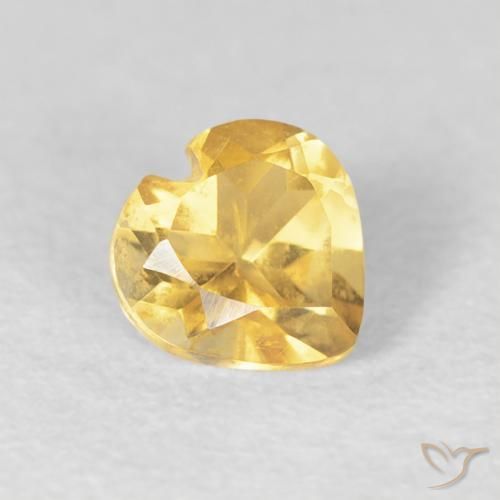 Citrino Giallo dorato chiaro naturale da 0.43 ct, Cuore, VVS
