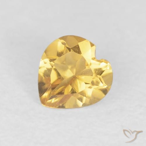 0.42ct Naturale Giallo chiaro Citrino, Cuore, VVS