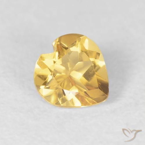 Citrino Giallo chiaro naturale da 0.42 ct, Cuore, VVS