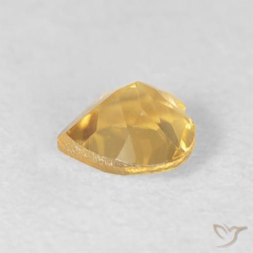 Citrino Giallo chiaro naturale da 0.42 ct, Cuore, VVS