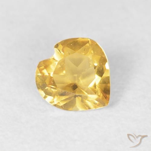 Citrino Oro chiaro naturale da 0.34 ct, Cuore, VVS