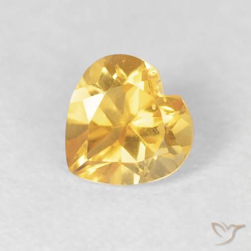 0.45ct Naturale Oro chiaro Citrino, Cuore, VVS