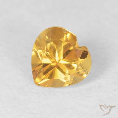 0.45ct Naturale Dorato Citrino, Cuore, VVS