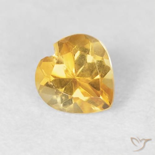 0.45ct Naturale Dorato Citrino, Cuore, VVS