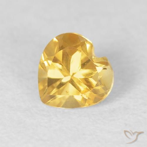 Citrino Dorato medio naturale da 0.46 ct, Cuore, VVS