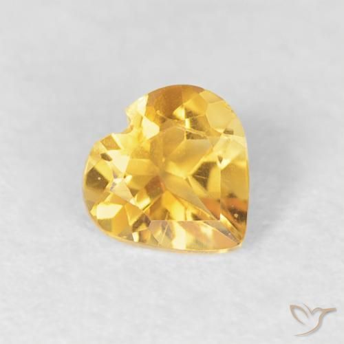 Citrino Arancio dorato naturale da 0.38 ct, Cuore, VVS