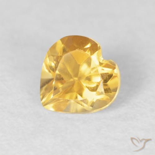 Citrino Arancio dorato naturale da 0.45 ct, Cuore, VVS